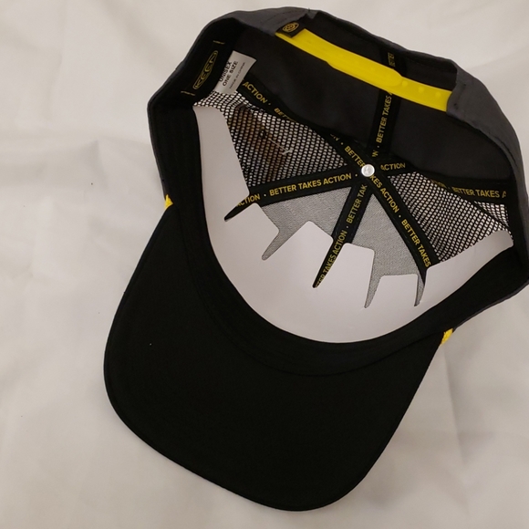Keen Better Takes Action Trucker Hat Grey Yellow White Unisex OS NWT - Picture 8 of 12